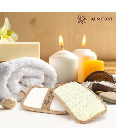 Almooni Premium Egyptian Exfoliating Loofah Pad Body Scrubber - Natural Egyptian Shower Sponge - 2 Pack - Buy Online on SooperMarket.com
