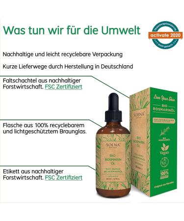 100% Organic Rosemary Oil for Hair Growth | Essential Oil for Lashes | Pure & Natural Hair Oil for Hair Loss - High Dose Rosemary Oil - Buy Online on SooperMarket.com