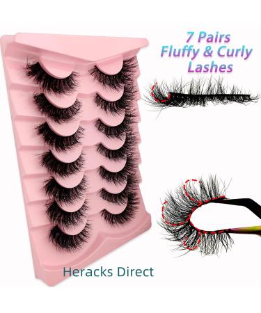 7 Pairs 3D Cat Eye False Eyelashes - Fluffy Volume Curly Faux Mink Reusable Makeup Lashes (TM26) for Stunning Looks - Buy Online on SooperMarket.com