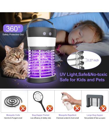 3000V Electric Solar Bug Zapper | Indoor Outdoor Mosquito Killer | Waterproof Pest Control Rechargeable Fly Trap for Home Kitchen Patio Camping - Buy Online on SooperMarket.com
