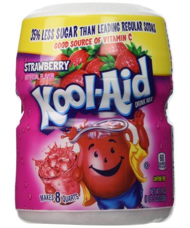 Kool Aid Powder Drink Mix - Strawberry Flavour - 35% Less Sugar 538 Gram Tub Strawberry 538 g (Pack of 1)