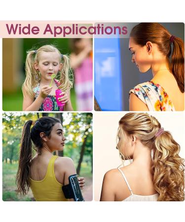 120 Pieces Seamless Hair Ties Hair Bobbles for Women Elastic Hair Ties No Damage Thick Hair Bands Women Girls Ponytail Holders for Thick Heavy and Curly Hair (10 Colors) - Buy Online on SooperMarket.com