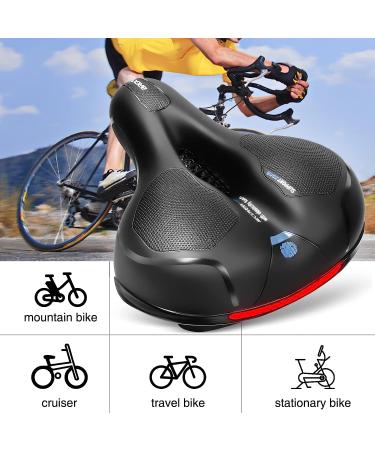 BRGOOD Men's Bike Seat - Waterproof with Dual Shock Absorbing Balls, Memory Foam Padding - Universal Fit for Exercise Bike/Cruiser - 10.2x8.2 inches - Buy Online on SooperMarket.com
