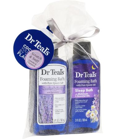 Dr Teal's Foaming Bath Holiday Gift Combo Pack - Lavender & Melatonin for Skin, Senses, and Stress - Buy Online on SooperMarket.com