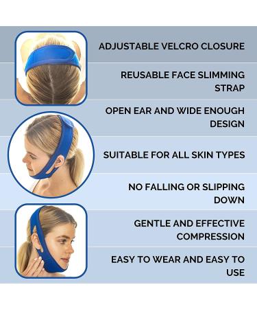 Double Chin Reducer Face Lifting Band | Anti Snoring Chin Strap - Blue - Buy Online on SooperMarket.com
