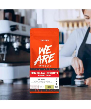 1kg Brazilian Biscotti Flavoured Ground Coffee - Caramel Nuts & Spice Notes - Arabica Medium Roast - Single Origin Omni Grind - Buy Online on SooperMarket.com