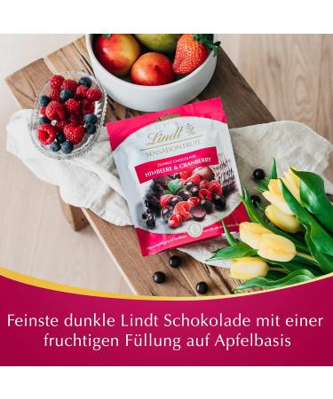 Lindt Chocolate Sensation Raspberry & Cranberry 150g | Dark Chocolate Balls with Fruit Filling | Perfect Praline Gift for Chocolate Lovers - Buy Online on SooperMarket.com