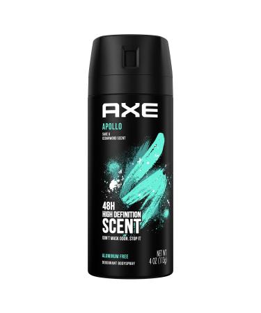 AXE Apollo Body Spray Deodorant Sage & Cedarwood for Long-Lasting Odor Protection Deodorant for Men Formulated Without Aluminum 4.0 oz