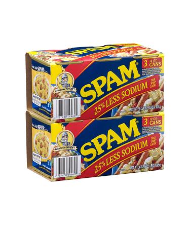 Spam Reduced Sodium Six 12 Ounce Cans Value Pack