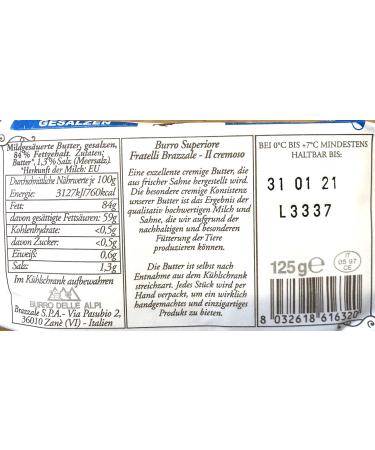 Buy Award-Winning 84% Fat Raw Milk Butter - Superior Fratelli Brazzale Herbal Salted Butter from Italy - Buy Online on SooperMarket.com