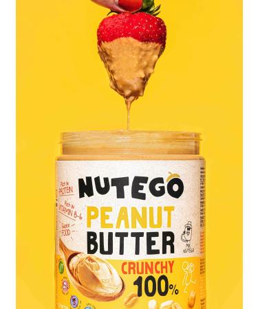 Nutego 100% Crunchy Peanut Butter 1kg Natural no added sugar no added salt Plant protein source Vegan Argentina peanuts - Buy Online on SooperMarket.com