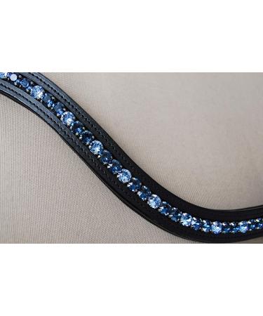 Happiness hinge Horse Horse Blue 'Deep Blue' curved softly underlaid (warm blood xl leather dark brown) warm blood xl leather dark brown