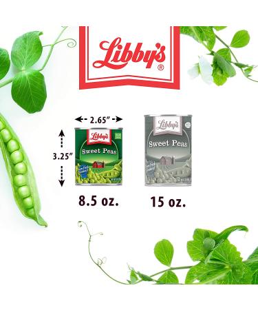 Libby's Sweet Peas - Tender & Succulent with Sweet Nutty Flavor - Creamy Smooth, Farm Fresh Goodness - 8.5 oz (Pack of 12) - No Preservatives - Buy Online on SooperMarket.com