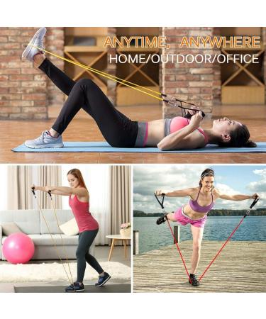 5pcs Resistance Bands Set with Handles - 100 LBS Strength Training for Men & Women | Home Gym Fitness Equipment - Buy Online on SooperMarket.com