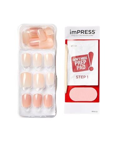 KISS imPRESS No Glue Mani Press On Nails - Nude Short Squoval Shape 30 Nails + Accessories | Buy Online Internationally - Buy Online on SooperMarket.com