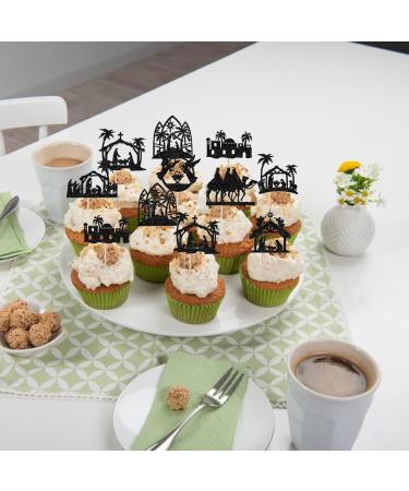 24 Pack Christmas Jesus Cupcake Toppers Jesus's Nativity Cupcake Picks Glitter Cross Cupcake Decorations for Merry Christmas Jesus's Birthday Holy Religious Party Cake Decorations Supplies Black 1-black - Buy Online on SooperMarket.com