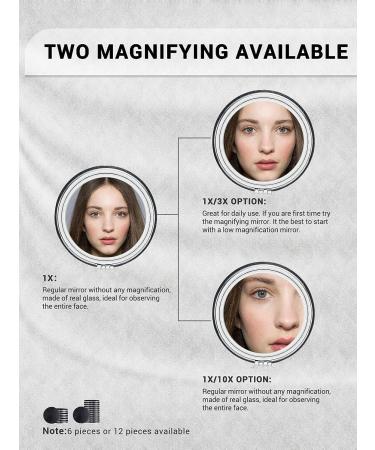 Getinbulk Compact Magnifying Mirror Set - 12 Pcs Double-Sided 1X/10X Magnification PU Leather - Black - Buy Online on SooperMarket.com