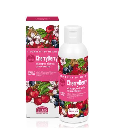 Helan I Sorbetti CherryBerry - Gentle Shower Gel & Shampoo for Women and Men with Vitamin C Sweet Almonds & Blackcurrant - Concentrated Hair & Body Wash with Revitalising Action - Made in Italy 150ml