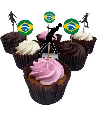 Brazil Football Silhouette Flag Mix Party Food & Cupcakes Picks Decorations Toppers (pack of 14) - Buy Online on SooperMarket.com