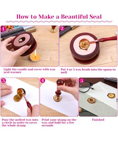 Sealing Wax  Paxcoo 312pcs Sealing Wax Kit with Wax Seal Beads  Wax Seal Warmer  Wax Spoon and Tealight Candles for Wax Stamp Letter Sealing Gold - Buy Online on SooperMarket.com