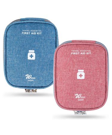 Rnhdly 2 piece of travel pharmacy bag medication bag on the go small mini first help bag empty waterproof travel pharmacy pocket emergency bag small for in the office when traveling camping