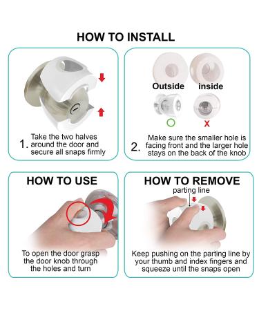 Tiny Patrol 8 Pack Baby Safety Childproof Door Knob Cover  Universal-Fit Most Knobs - Buy Online on SooperMarket.com