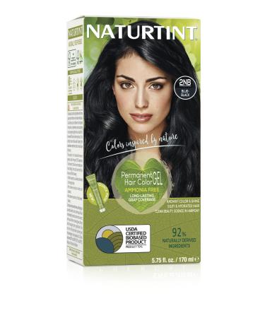 Naturtint Permanent Hair Color 2NB Blue Black (Pack of 1)  Ammonia Free  Vegan  Cruelty Free  up to 100% Gray Coverage  Long Lasting Results
