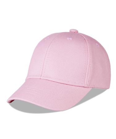LANGZHEN 100% Cotton Outdoor Children's Kids Plain Baseball Cap Hat Adjustable Sun Hat for Girls Boys 2-4 Years Pink