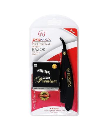 Professional Barber Straight Edge Razor - Salon Quality Cut Throat Shavette in Matte Black - Ideal for Barbers and Home Grooming - Model 160-10049PHBM - Buy Online on SooperMarket.com
