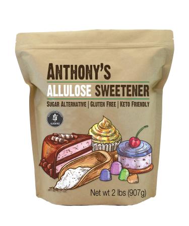Anthony's Allulose Sweetener, 2 lb, Batch Tested Gluten Free, Keto Friendly Sugar Alternative, Zero Net Carb, Low Calorie 2 Pound (Pack of 1)
