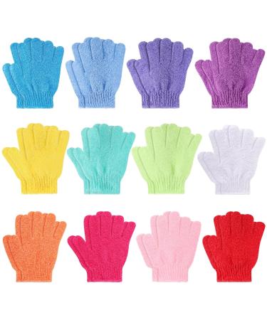 24 Pcs Shower Exfoliating Gloves Hand Exfoliating Glove Body Scrubber Loofah Washing Gloves for Shower Spa Massage and Body Scrubs Dead Skin Cell Remover