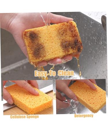 12Pcs Dish Sponge Non-Scratch Scrub Sponge Absorbent Kitchen Sponges Quick Foaming Dish Scrubber Pads for Effortless Cleaning Dishes Pots Pans Yellow - Buy Online on SooperMarket.com