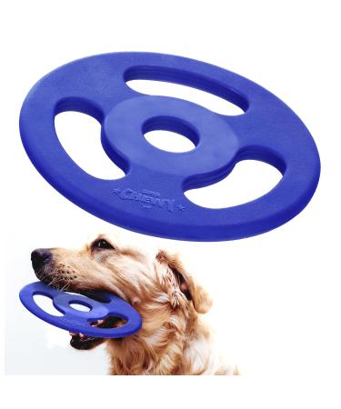 SuperChewy Tough Tug-of-War Flying Disc Toy Strong Natural Rubber | Great Frisbee Fetch Toy for Dogs | Ultra Durable Chew Toy for Aggressive Chewers | For All Breeds Tug Frisbee Large - 22 cm / 400 gm