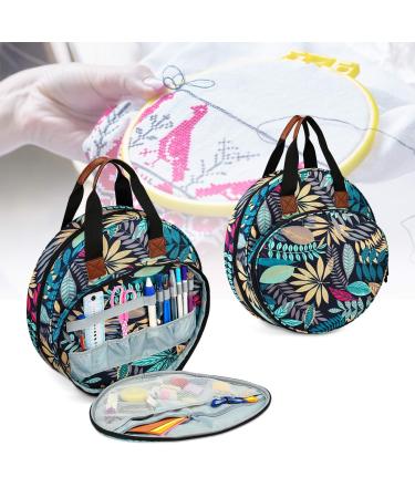 Embroideries Bags Embroidery Storage Embroidery Project Bag 600D Oxford Bag for Cross Stitch Embroidery Supplies Multifunctional Portable Carrying Bag Beginner Embroidery Kit for Adults (Bag ONLY)