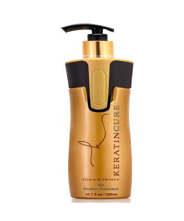 Keratin Cure Best Hair Treatment Gold & Honey Bio Protein 10 Oz Safe Repair Straight Professional Complex Straightening Damaged Dry Frizzy Coarse Curly Wavy Queratina Keratina Brasilera Tratamiento