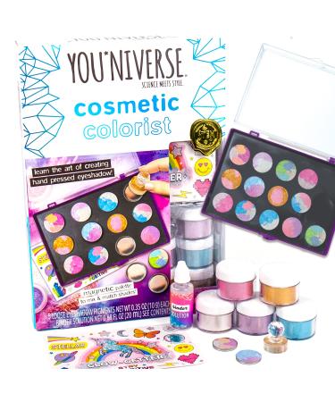 You*Niverse Cosmetic Colorist by Horizon Group USA  Create 15 Hand Pressed Eyeshadows  STEAM Kit  Includes Magnetic Eyeshadow Palette  Colorful Eyeshadow Pigments  Eyeshadow Tamper Tool & More Multi