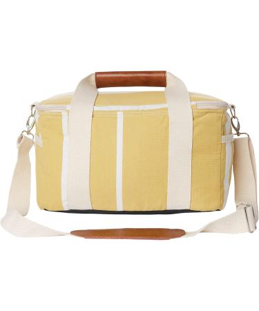 Business & Pleasure Co. Premium Vintage Yellow Striped Cooling Bag | Perfect for Beach Days & Picnics | Keeps Food Fresh & Drinks Cold - 14L Insulated Lunch Bag - Buy Online on SooperMarket.com
