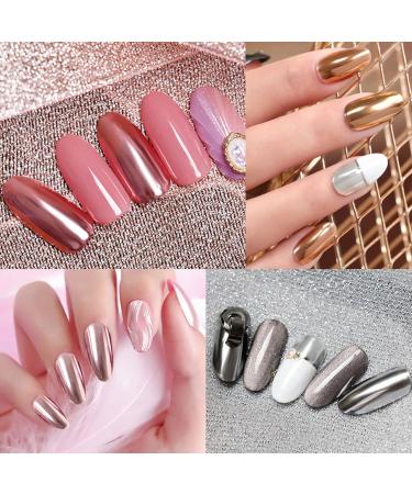 Chrome Nail Powder - 6 Boxes Magic Mirror Effect Rose Gold Holographic Glitter Powder for Nail Art Decorations - Buy Online on SooperMarket.com