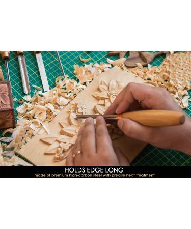 BeaverCraft Wood Carving Chisel Set SC01 - Complete Gouge Tools Kit with Rolling Pouch and Leather Strop Polishing Compound - Radial Gouges, Flat Chisel, Bent Gouge - Buy Online on SooperMarket.com