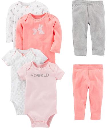 Simple Joys by Carter's Baby Girls' Pants Set - 12 Months - Multicolor Bunny Dots Text Print - Buy Online on SooperMarket.com