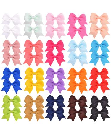 40 PCS 2.4" Baby Girls Hair Bows Alligator Clips Grosgrain Ribbon Boutique Clips Hair Accessories for Kids Toddlers