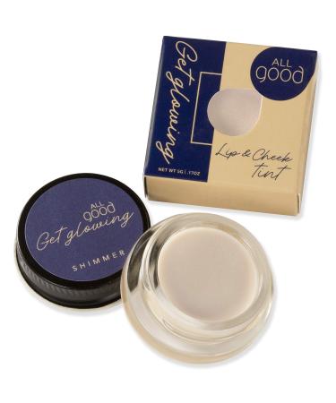 All Good Get Glowing Lip & Cheek Highlighter - Vegan Mineral Face Makeup  Lip Shimmer - Organic Sustainable Botanical Ingredients (Shimmer)