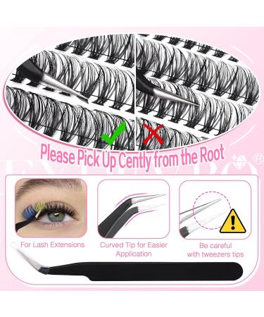 Lash Extension Kit - DIY Colored Lash Clusters | 6 Color Individual Lashes Bond & Seal Tweezers | EYDEVRO 8-16mm D Curl Rainbow Kit - Buy Online on SooperMarket.com