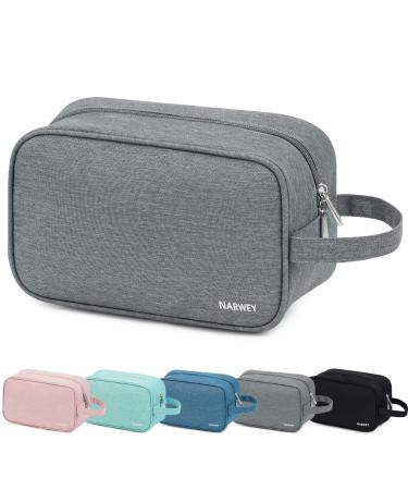 Travel Toiletry Wash Bag for Men and Women Traveling Dopp Kit Shaving Bag for Toiletries Accessories (Grey) A-grey