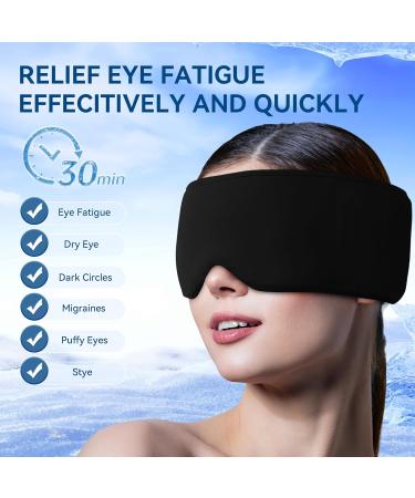 Cooling Gel Eye Masks - Cold & Warm Compress for Puffy Eyes Dark Circles Migraine Relief | Soft Gel Sleep Mask - Black - Buy Online on SooperMarket.com