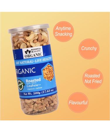 Blessfull Healing Organic Natural Vegan Maxicon Roasted Halves/Pieces Cashew Nuts Crunchy Kaju 500 Gram - Buy Online on SooperMarket.com