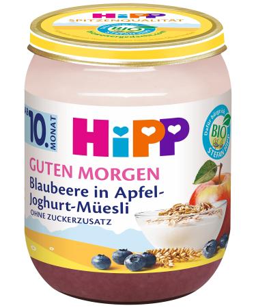 HiPP Organic Good Morning Blueberry in Apple Yoghurt Muesli pack of 6 (6 x 160g)