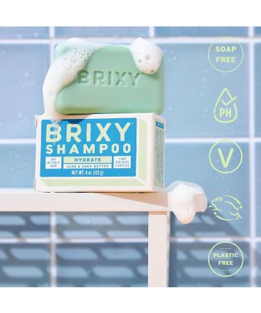BRIXY Hydrating Shampoo Bar for Dry & Curly Hair | Aloe Shea Butter & Avocado Oil | Moisture Barrier Support | pH Balanced Vegan Plastic Free - Buy Online on SooperMarket.com