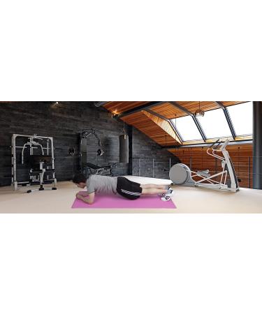 Mind Reader YOGAPVC-BLK Extra Thick Yoga Mat with Carrying Strap - High Density Anti-Tear Black - Buy Online on SooperMarket.com