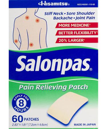Salonpas Pain Relieving Patches 60 Count - New Edition | Fast Relief for Aches and Pains - Buy Online on SooperMarket.com